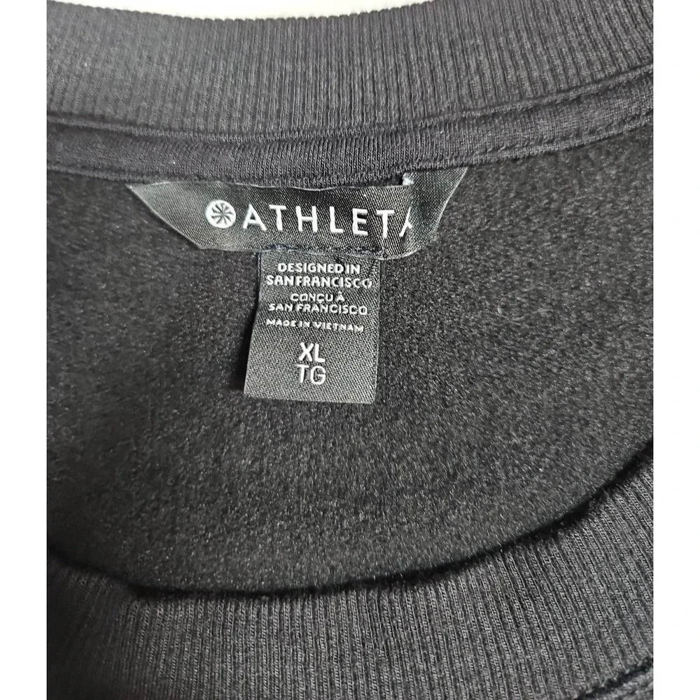 Athleta Womens Black Coaster‎ Luxe Modal Sweatshirt Thumbholes Size XL